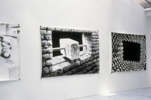 Andreas DOBLER: sans titre, 2004, encre de chine sur papier, 150 x 240 cm, « Cubic Sweat », 2002, encre de chine sur papier, 150 x 240 cm, « Memory Cave », 2002, encre de chine sur papier, 150 x 240 cm