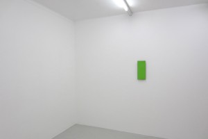 Exposition « Territorium n°18 », la vitrine / galerie Jean Brolly, 2012 – sans titre, 2012, pigment, résine damar sur bois, 35,5 x 17 cm