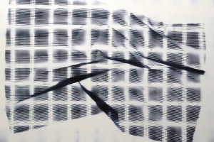 « plissé quadrillé #5 », 2009, photogramme couleur, cibachrome, 70 x 100 cm