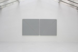 « diagonal painting in 4 parts », 2012, acrylique sur toile, 171 x 359,5 cm