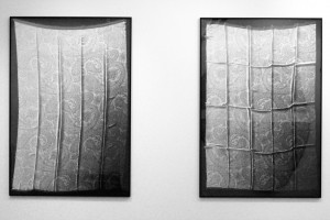 « Coupon cachemire #1 et #2 », 1997, photogrammes noir et blanc, argentiques, 156 x 106 cm