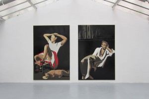 « RIP_Heim Ins Reich (Balthus) » & « RIP_Cold Earth (Delacroix) », 2009-2010, peinture Enamel sur toile, 300 x 200 cm