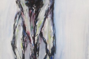 Sans titre, 1993, gouache et fusain sur papier, 107,5 x 75 cm