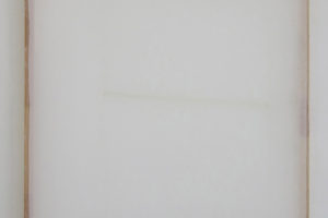 NOVOTNÝ > Untitled, 2018, acrylique sur organza synthétique, ruban transparent, 140 x 125 cm